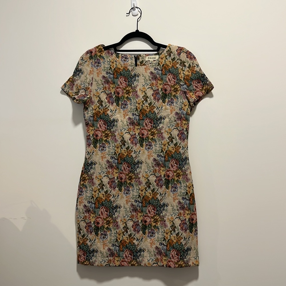 8 Birdies Vintage Floral Tapestry Shift Dress